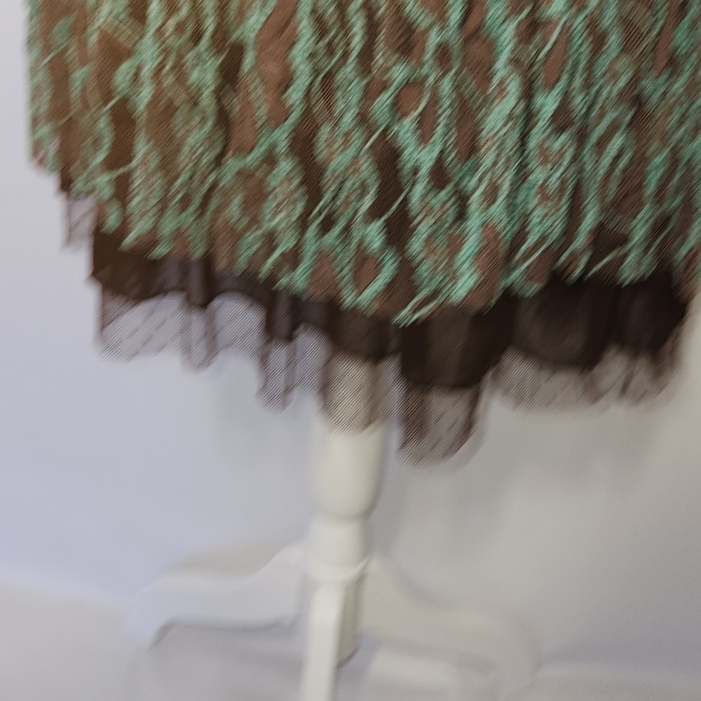 A"reve Anthropologie Womens Brown Turquoise Floral Lace Long Sleeve Lined Mini S - Picture 9 of 16